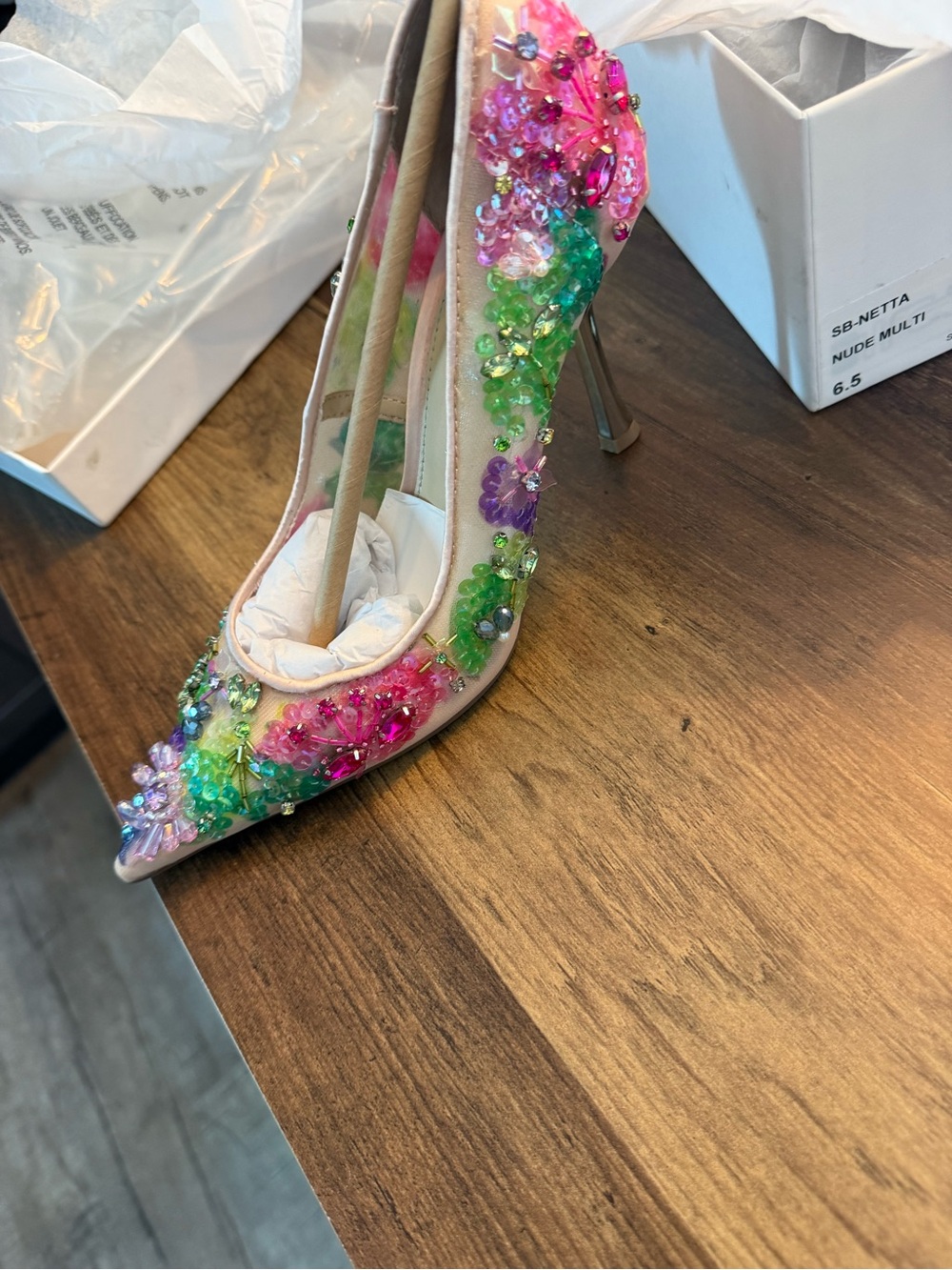 Betsey Johnson Embellished Pink Floral Sequin Pump - Women - Picture 5 of 10